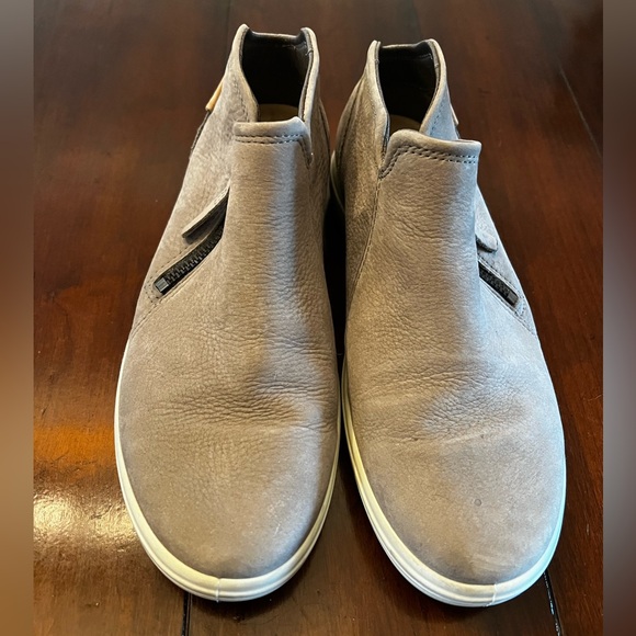Ecco leather casual booties, gray, size 6 - Picture 4 of 6